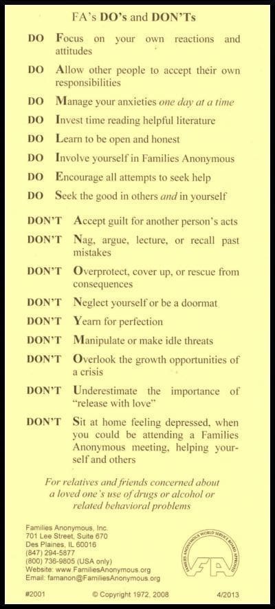 #2001 FA's Do’s and Don’ts