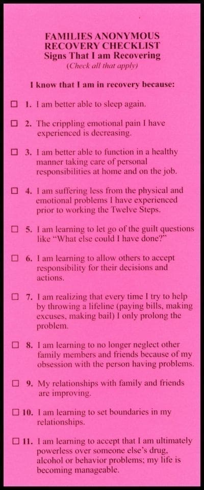 #2013 Recovery Checklist