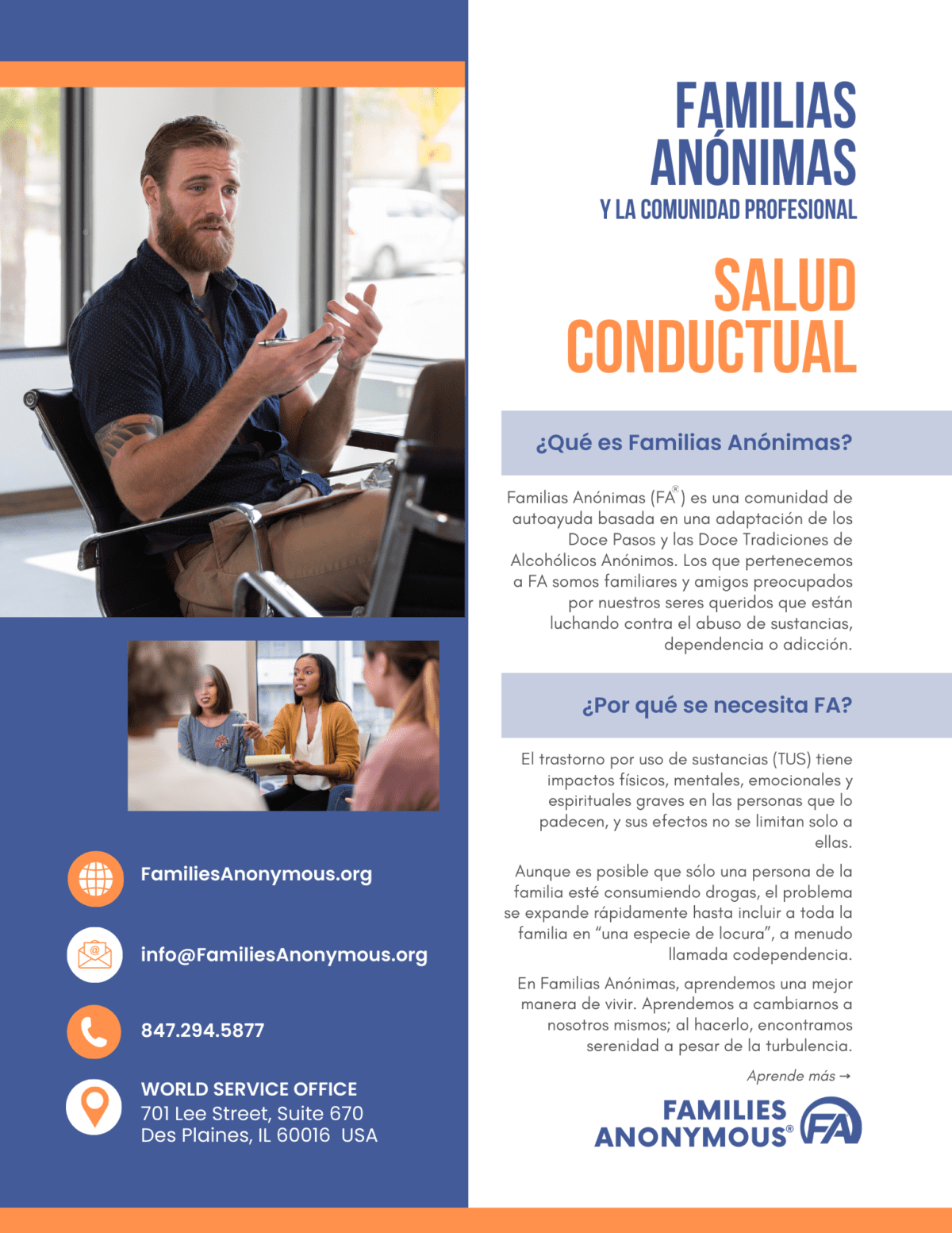 Families Anonymous and the Professional Community – Behavioral Specialists – SPANISH