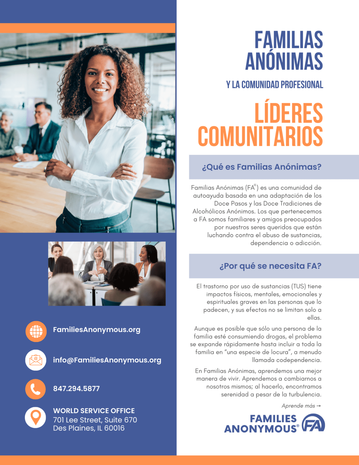 Families Anonymous and the Professional Community – Community Leaders – SPANISH