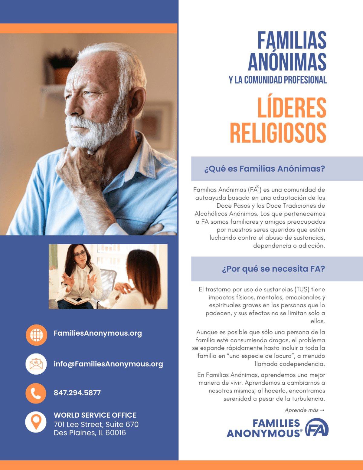 Families Anonymous and the Professional Community – Faith Leaders- SPANISH